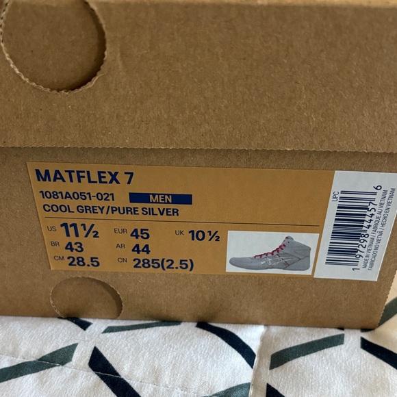 ASICS matflex 7 wrestling shoes cool grey/silver/pink - Picture 2 of 7